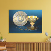 Beker, Bord en fistels Canvas Afdruk (Insitu (Woonkamer))