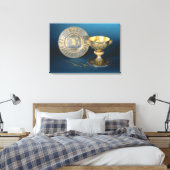 Beker, Bord en fistels Canvas Afdruk (Insitu (Slaapkamer))