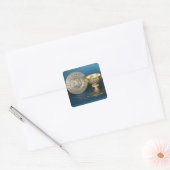 Beker, Bord en fistels Vierkante Sticker (Envelop)