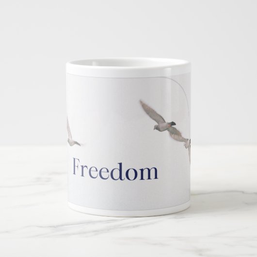 Beker die vrijheid viert grote koffiekop (Voorkant)