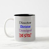 Beker directeur tweekleurige koffiemok (Links)