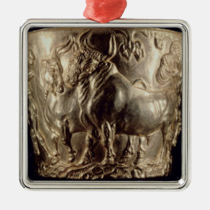 Beker, een huisstier metalen ornament