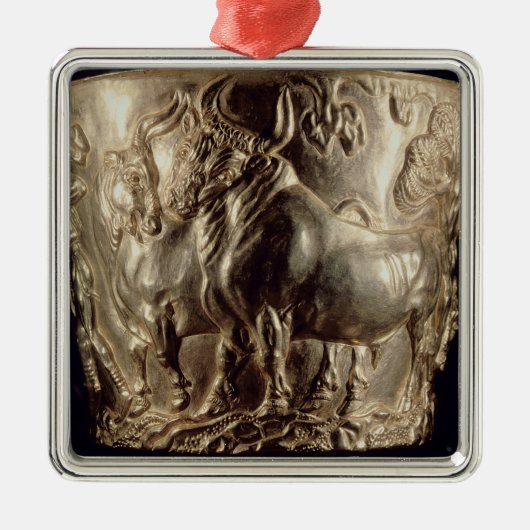 Beker, een huisstier metalen ornament (Voorkant)