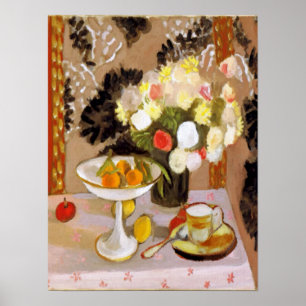 Beker en bloemen poster