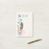 Beker en hart Magnetisch droog wissen Post-it® Notes (Op bureau)