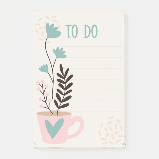 Beker en hart Magnetisch droog wissen Post-it® Notes (Voorkant)