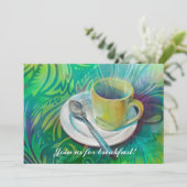 Beker en spook tegen een vergelijkbare achtergrond kaart (Staand voorkant)