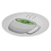 Beker groene thee snijplank (Hoek)