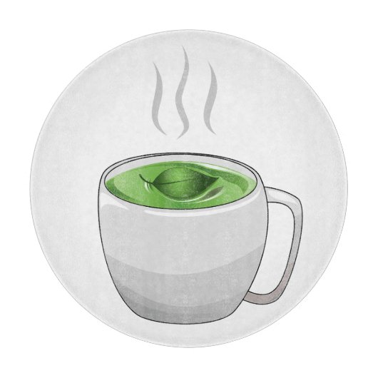 Beker groene thee snijplank (Voorkant)