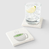 Beker groene thee stenen onderzetter (Zijkant)