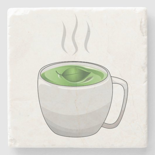 Beker groene thee stenen onderzetter (Voorkant)