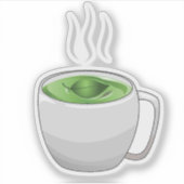 Beker groene thee sticker (Voorkant)