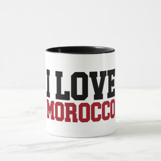 Beker I Love Morocco typografie rood en zwart Mok