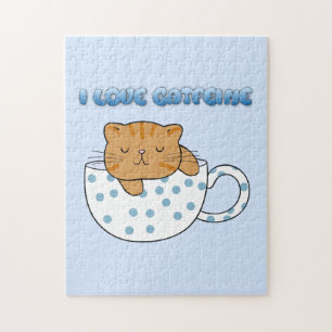 Beker Kat-feïne Kawaii Stijl Legpuzzel