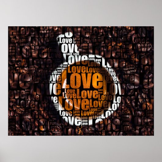 Beker koffie aangepaste afbeelding Liefde typograf Poster (Voorkant)