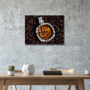 Beker koffie aangepaste afbeelding Liefde typograf Poster