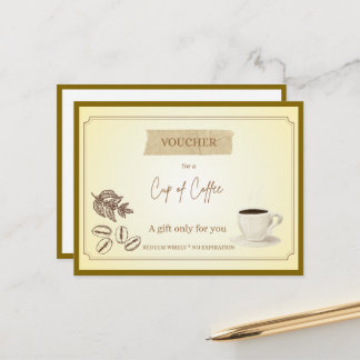 'Beker Koffie' Grappige Cadeau Bon Briefkaart