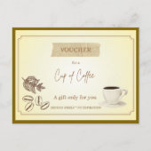 'Beker Koffie' Grappige Cadeau Bon Briefkaart (Voorkant)