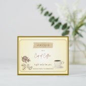 'Beker Koffie' Grappige Cadeau Bon Briefkaart (Staand voorkant)