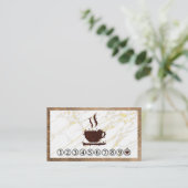 Beker koffiebonen | ponskaart visitekaartje (Staand voorkant)
