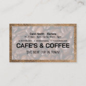 Beker koffiebonen | ponskaart visitekaartje (Achterkant)