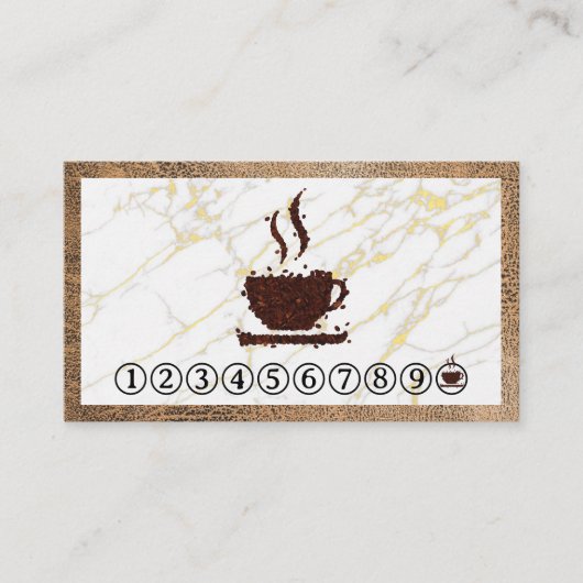 Beker koffiebonen | ponskaart visitekaartje (Voorkant)