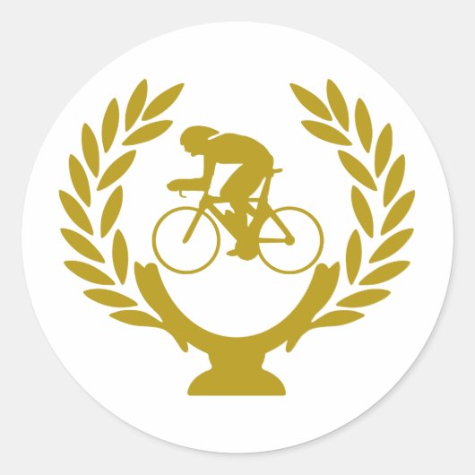 Beker-kruin-fietsen Ronde Sticker (Voorkant)
