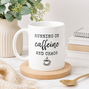 Beker 'Lopen op cafeïne en chaos' Koffiemok