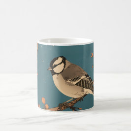 Beker - Maanverlicht vogeltje op bloesemtak Koffiemok