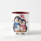 Beker met Aangepaste Naam Pinguïn Koppel Mok (Midden)