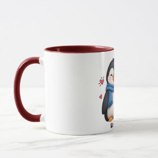 Beker met Aangepaste Naam Pinguïn Koppel Mok