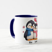 Beker met Aangepaste Naam Pinguïn Koppel  Mok (Voorkant links)
