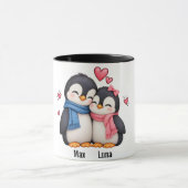 Beker met Aangepaste Naam Pinguïn Koppel Mok (Midden)