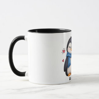 Beker met Aangepaste Naam Pinguïn Koppel Mok