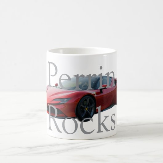 Beker met auto met eigen naam koffiemok (Center)