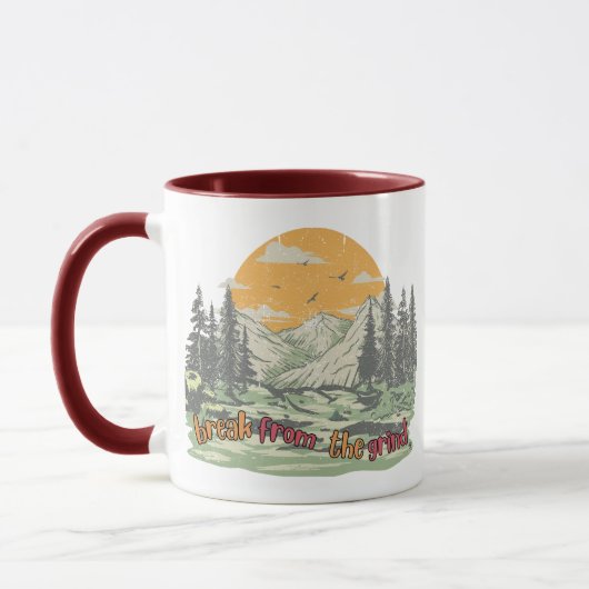 Beker met berglandschap mok (Links)