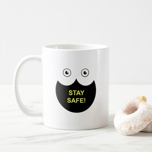 Beker met blijf veilig-boodschap koffiemok (Met donut)