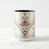 Beker met bloem- en parelversiering mok (Midden)