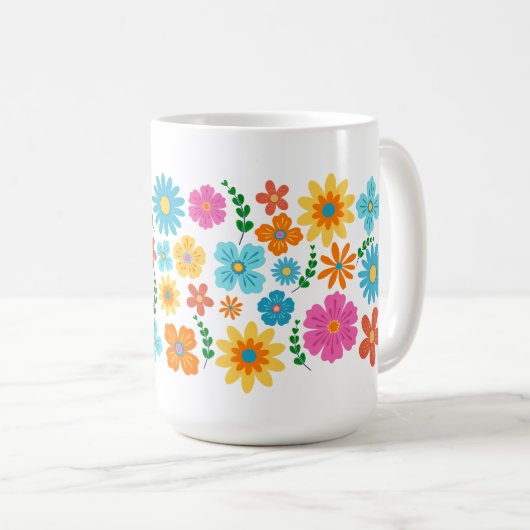 Beker met bloemenprint koffiemok (Voorkant rechts)