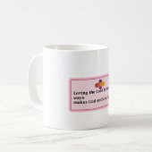 Beker met citaat "De Heer liefhebben op kleine man Koffiemok (Voorkant links)