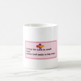 Beker met citaat "De Heer liefhebben op kleine man Koffiemok