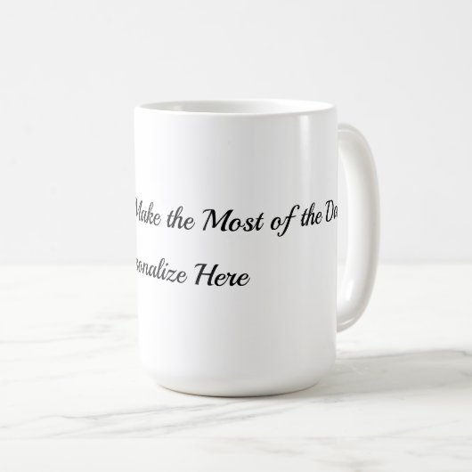 Beker met doel van vandaag koffiemok (Voorkant rechts)