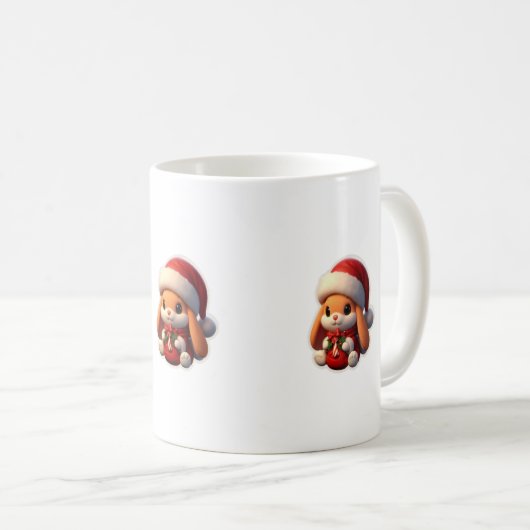 Beker met een konijn in een Santa-pak Koffiemok (Voorkant rechts)