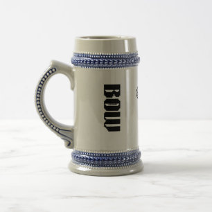 Beker met een leuke bubu en strik op de zijkant me bierpul