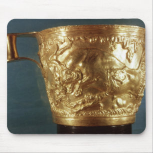 Beker, met een oplaadstier muismat