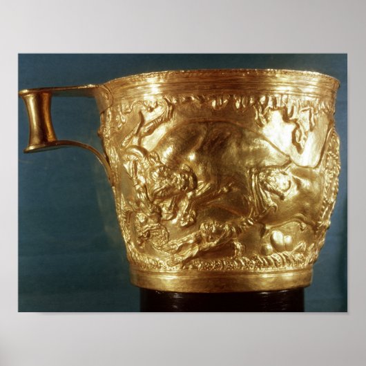 Beker, met een oplaadstier poster (Voorkant)