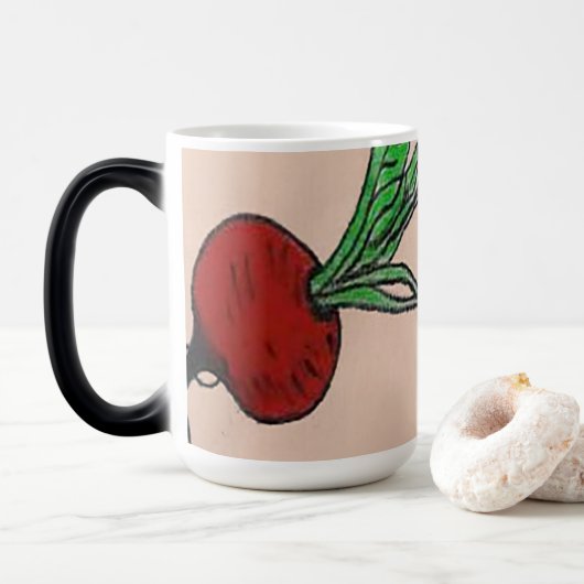 Beker met een radijsontwerp magische mok (Met donut)