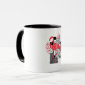 Beker met een rood flamingo patroon mok (Voorkant links)