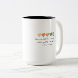 Beker met eenvoudige en mooie woorden tweekleurige koffiemok