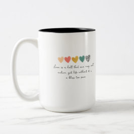 Beker met eenvoudige en mooie woorden tweekleurige koffiemok